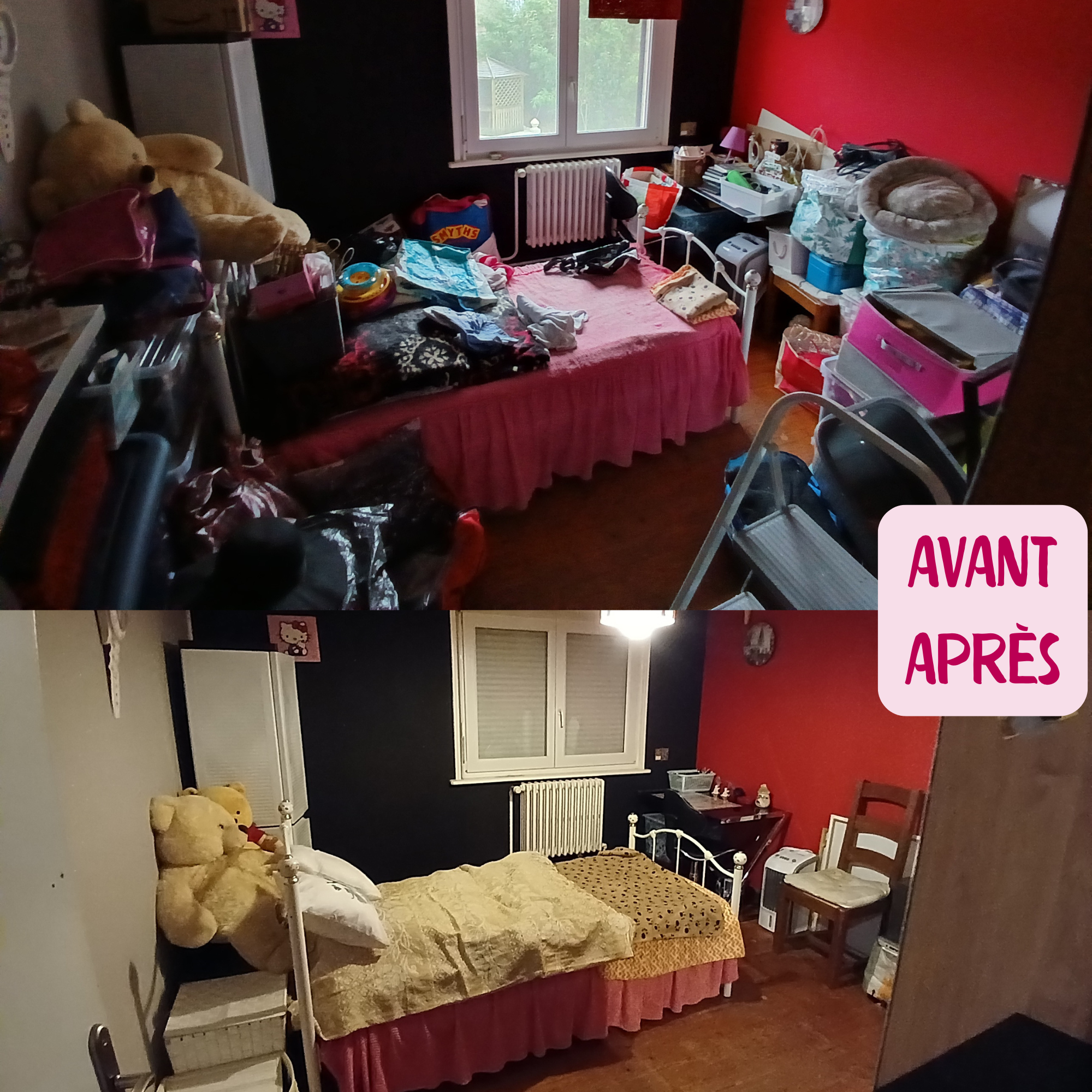 Avant apres maison MEL désordre charge mentale bien-être Lille Power Rangeuse